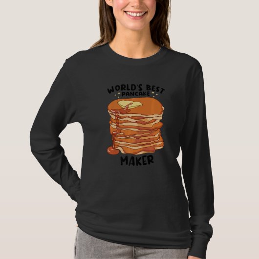 世界一のパケーキ職人 パンケーキの焼き方 Tシャツ (正面)
