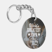 世界一のパパ写真父の日 キーホルダー (正面左)