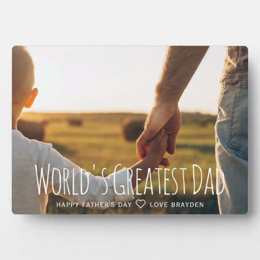 世界一のパパ父の日の写真カスタム フォトプラーク (正面)