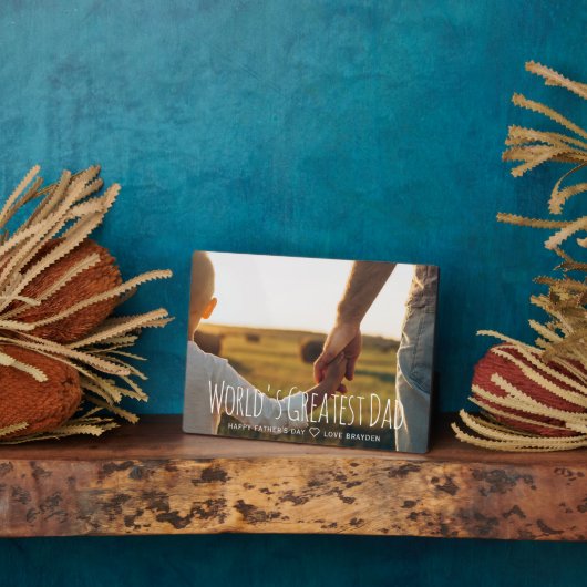 世界一のパパ父の日の写真カスタム フォトプラーク (側面)
