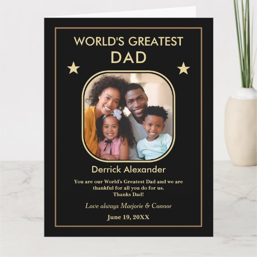 世界一のパパ父の日フォトビッグカスタム カード (正面)