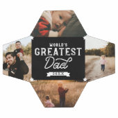 世界一のパパ父の日4写真コラージュ サッカーボール (フラット)