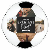 世界一のパパ父の日4写真コラージュ サッカーボール (正面)