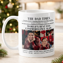 世界一のパパ クリスマスフォト新聞 コーヒーマグカップ