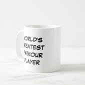 「世界一のパークール選手」マグカップ コーヒーマグカップ (正面左)