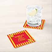 世界一のピザ食べ物食べ食べ物物選手権 スクエアペーパーコースター (インサイチュ)