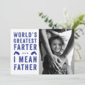 世界一のファーター父の日の写真 カード (スタンド正面)