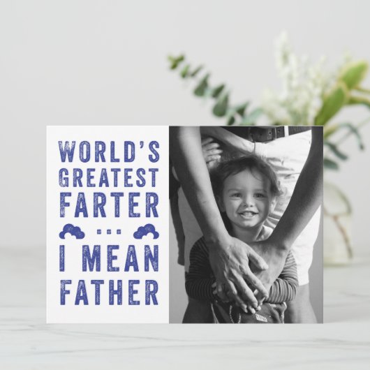 世界一のファーター父の日の写真 カード (スタンド正面)