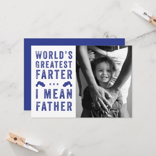 世界一のファーター父の日の写真 カード (正面/裏面インサイチュ)