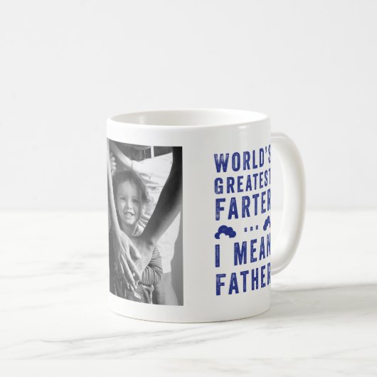 世界一のファーター父の日の写真 コーヒーマグカップ (正面右)