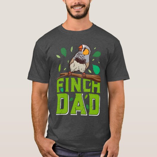 世界一のフィンチの父 フィンチのパパ 鳥好き ジョークグッズ Tシャツ (正面)