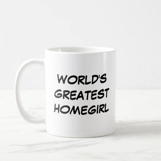 "世界一のホームガール"マグカップ コーヒーマグカップ (左)