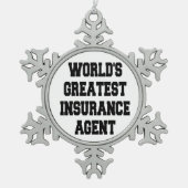 世界一の保険代理店 スノーフレークピューターオーナメント (正面)