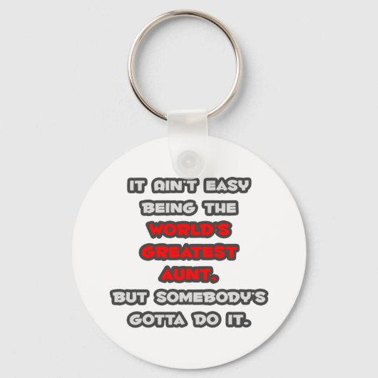 世界一の叔母のジョーク キーホルダー (正面)