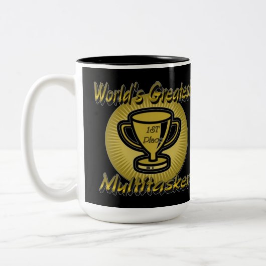世界一の味数々の付きトロフィー ツートーンマグカップ (左)