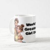 世界一の女の子のパパ贈り物 コーヒーマグカップ (正面左)