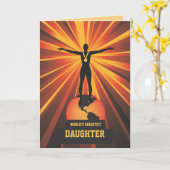 世界一の娘トロフィー賞挨拶 カード (黄色い花)