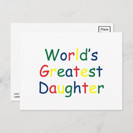 世界一の娘 ポストカード (正面/裏面)