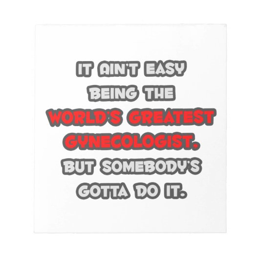 世界一の婦人科医のジョーク ノートパッド (正面)