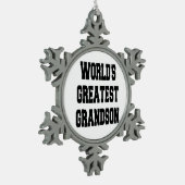 世界一の孫 スノーフレークピューターオーナメント (左)