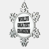 世界一の孫 スノーフレークピューターオーナメント (右)