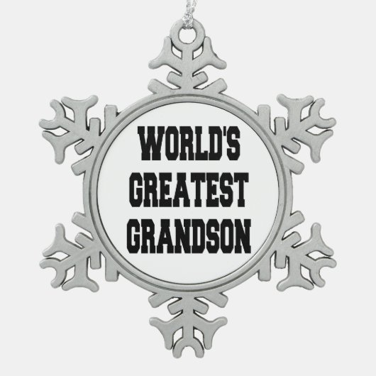 世界一の孫 スノーフレークピューターオーナメント (正面)