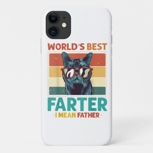 世界一の屁こき おっと、父さんだね Tシャツ 最高の猫 Case-Mate iPhoneケース (裏面)