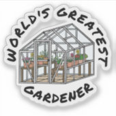 世界一の庭師、ガーデニングおもしろい シール (正面)