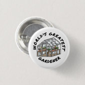 世界一の庭師、ガーデニングおもしろい 缶バッジ (正面&裏面)