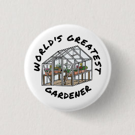 世界一の庭師、ガーデニングおもしろい 缶バッジ