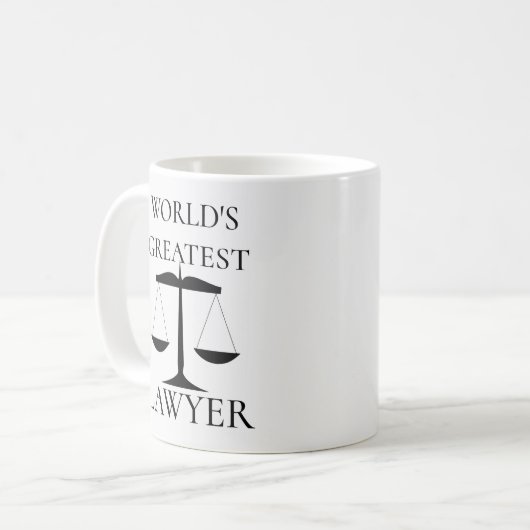 世界一の弁護士はかりで測 コーヒーマグカップ (正面左)