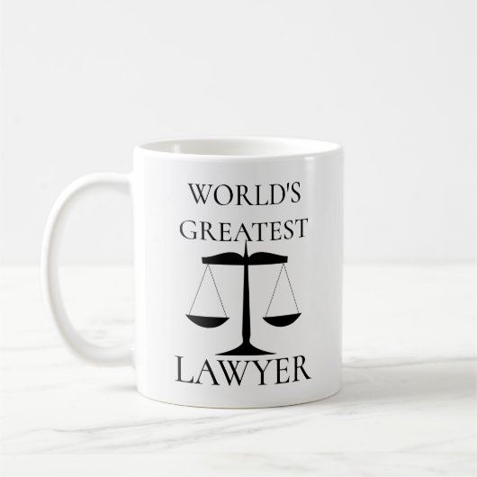 世界一の弁護士はかりで測 コーヒーマグカップ (左)