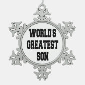 世界一の息子 スノーフレークピューターオーナメント (正面)