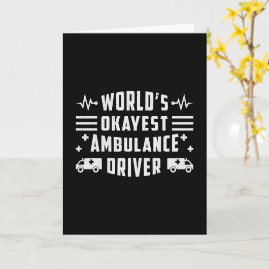 世界一の救急車運転救急医療隊員おもしろい カード (黄色い花)