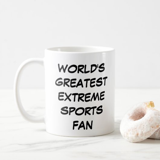 「世界一の極端なスポーツファン」マグカップ コーヒーマグカップ (ドーナツ)