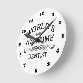 世界一の歯科素晴らし医 ラウンド壁時計 (傾斜)