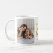 世界一の母の写真パーソナライズされたコラージュ コーヒーマグカップ (左)