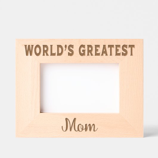 世界一の母 レーザー彫刻フレーム (正面)