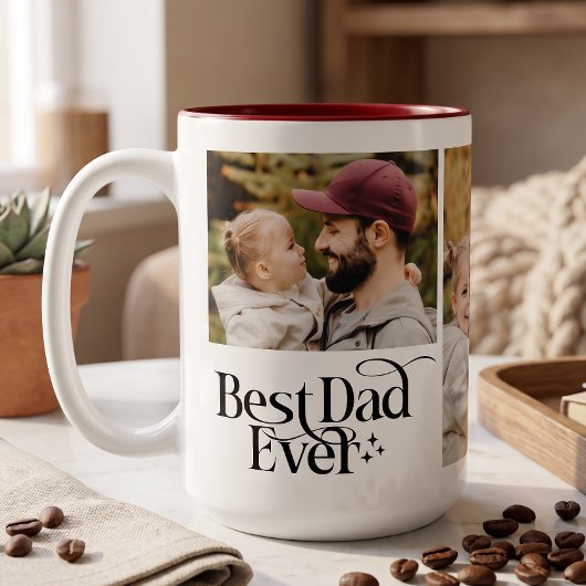 世界一の父さん 写真入りギフト ツートーンマグカップ