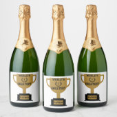 世界一の父の日のワインラきらめくベル スパークリングワインラベル (ボトル)