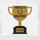 世界一の父の日のワインラきらめくベル スパークリングワインラベル (シングルラベル)