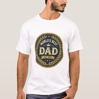世界一の父 ヴィンテージバッジ 父の日Tシャツ Tシャツ