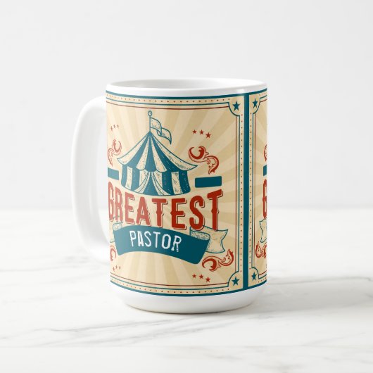 世界一の牧師勇気付けられる コーヒーマグカップ (正面左)