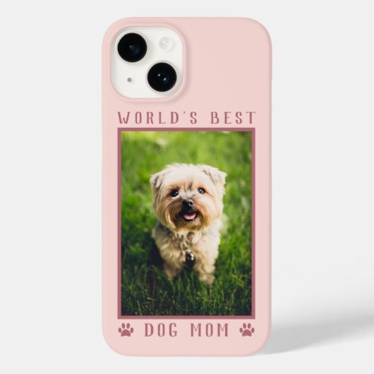 世界一の犬のママ 足跡 フォト ローズゴールド Case-Mate iPhoneケース (裏面)