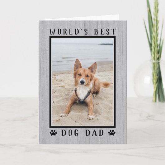世界一の犬の父さん 誕生日おめでとう 写真入り カード (正面)