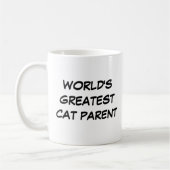 「世界一の猫の親」マグカップ コーヒーマグカップ (左)