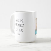 世界一の猫パパ-写真、名前、年 コーヒーマグカップ (正面左)