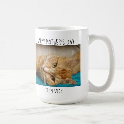 世界一の猫ママ – Happy Mother's Day コーヒーマグカップ (右)