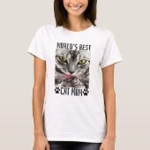 世界一の猫ママ Tシャツ (正面)