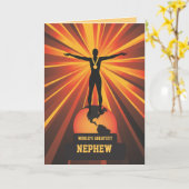 世界一の甥のゴールデン賞挨拶 カード (黄色い花)